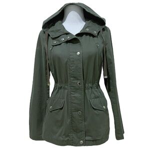 Cotton Cargo Anorak Jacket with Hood | Forever 21 | Army Green | Size Small